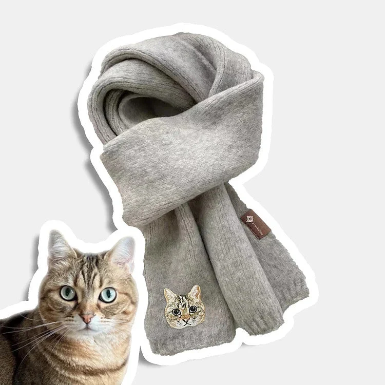 Custom Embroidered Any Pet Portrait Woven Scarf Christmas Gift for Pet Lovers - Image 9