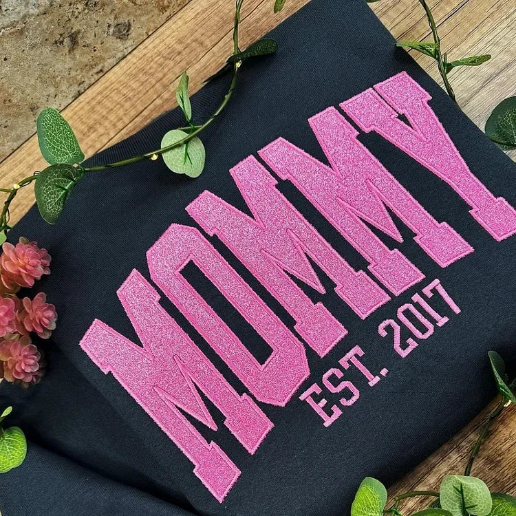 Custom Embroidered Applique Glitter Mama Sweatshirt - Image 11