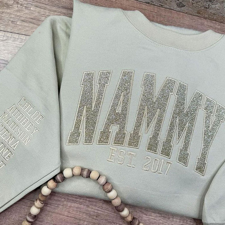 Custom Embroidered Applique Glitter Mama Sweatshirt - Image 13