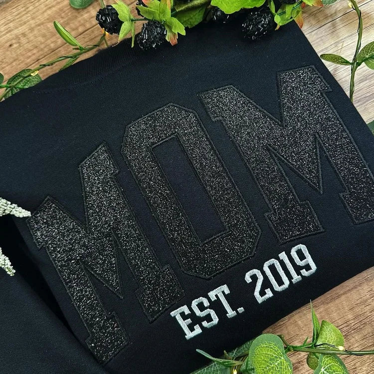 Custom Embroidered Applique Glitter Mama Sweatshirt - Image 8