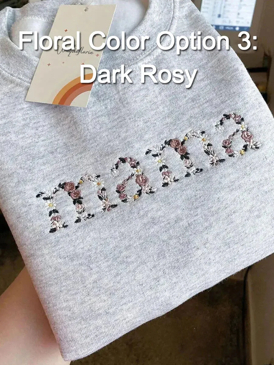 Custom Embroidered Floral Mama Sweatshirt - Image 3