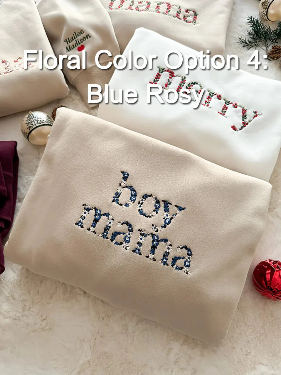 Custom Embroidered Floral Mama Sweatshirt - Image 4