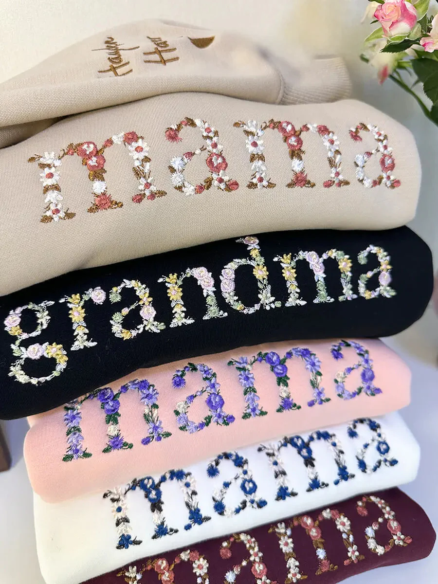 Custom Embroidered Floral Mama Sweatshirt - Image 6