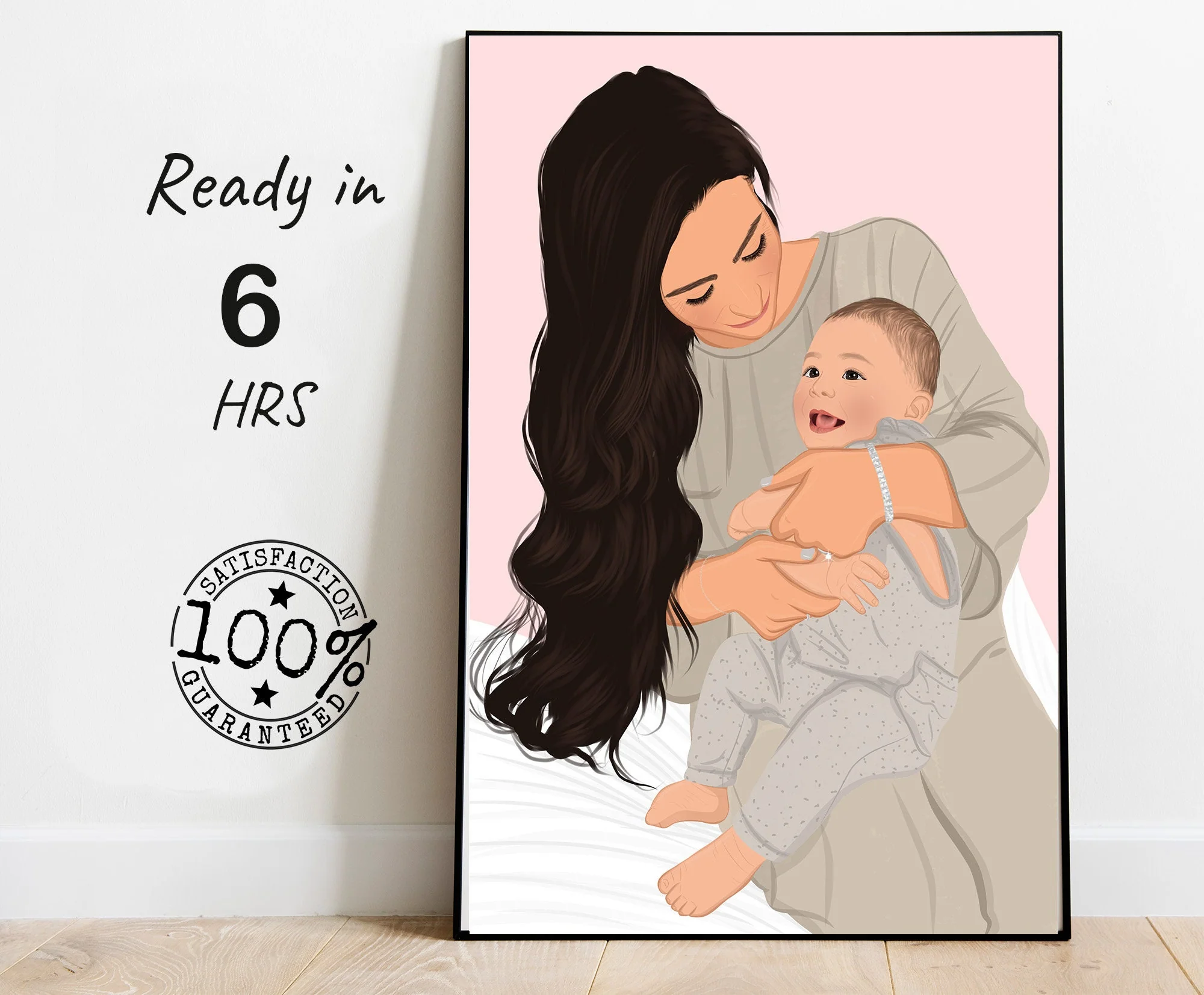 Custom Faceless Drawing, Family Portrait Gift, Mom Gifts, Custom Family Gift, House warming Gift, Hand-drawn Gift - Image 19