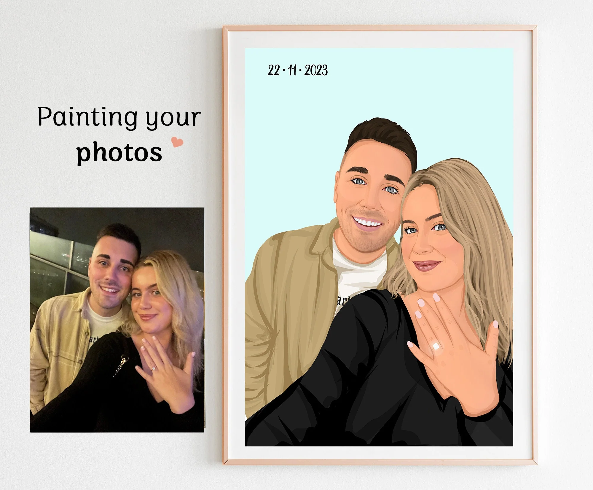 Custom Faceless Drawing, Family Portrait Gift, Mom Gifts, Custom Family Gift, House warming Gift, Hand-drawn Gift - Image 3
