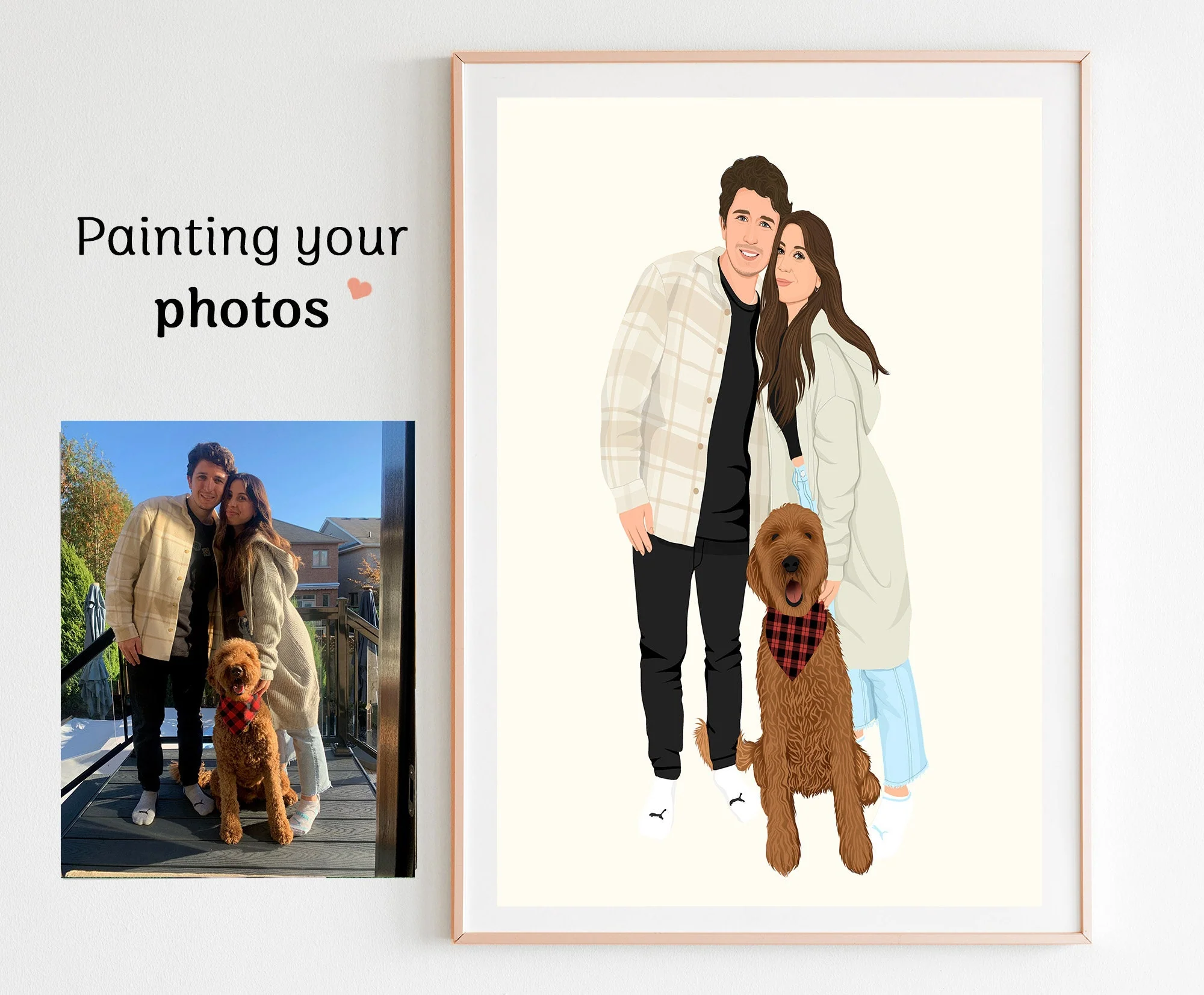 Custom Faceless Drawing, Family Portrait Gift, Mom Gifts, Custom Family Gift, House warming Gift, Hand-drawn Gift - Image 4