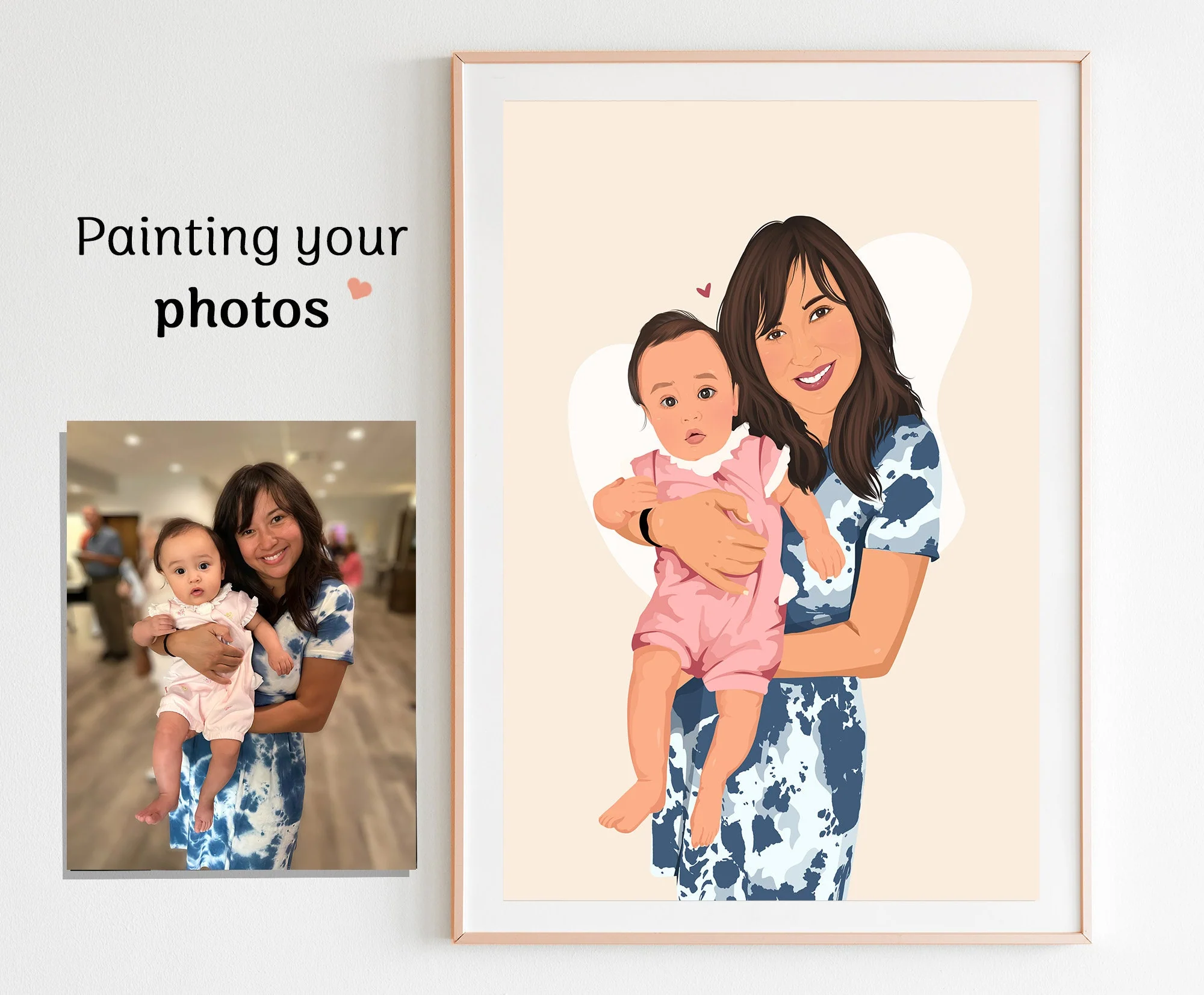 Custom Faceless Drawing, Family Portrait Gift, Mom Gifts, Custom Family Gift, House warming Gift, Hand-drawn Gift - Image 8