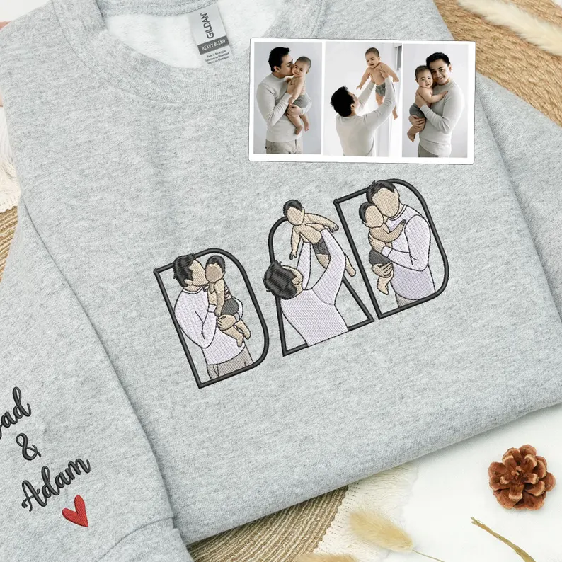 Custom Family Embroidered Sweatshirt – A Unique and Heartwarming Gift for Papa, Dad or Mama - Image 11