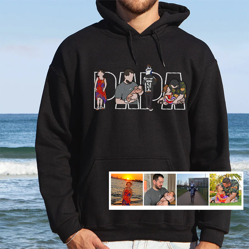 Custom Family Embroidered Sweatshirt – A Unique and Heartwarming Gift for Papa, Dad or Mama - Image 3