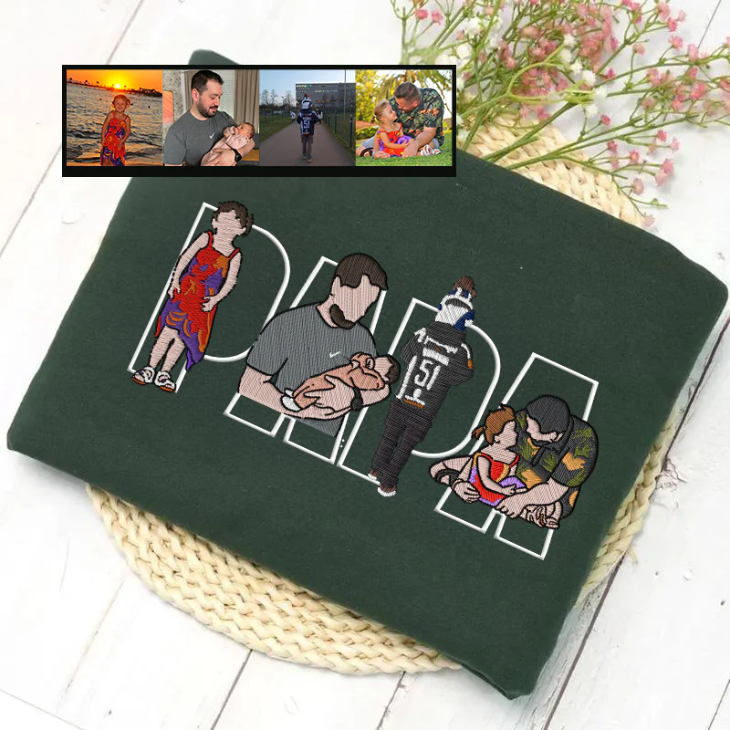 Custom Family Embroidered Sweatshirt – A Unique and Heartwarming Gift for Papa, Dad or Mama - Image 4