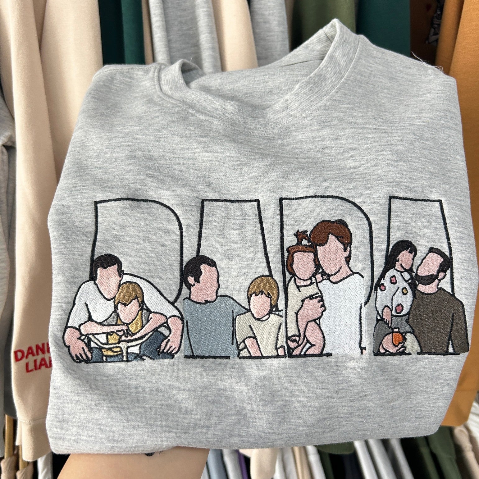 Custom Family Embroidered Sweatshirt – A Unique and Heartwarming Gift for Papa, Dad or Mama - Image 6