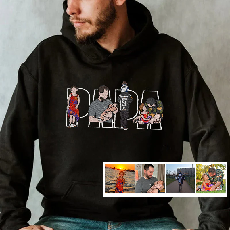 Custom Family Embroidered Sweatshirt – A Unique and Heartwarming Gift for Papa, Dad or Mama - Image 9