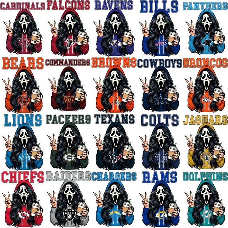 Custom Ghostface Scream Football Team Sweatshirt - Image 7