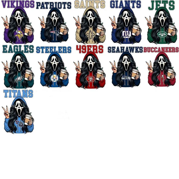 Custom Ghostface Scream Football Team Sweatshirt - Image 8