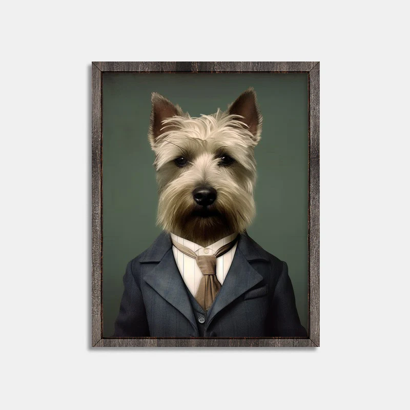 Custom Pet Portrait in Sophisticated Gentleman Attire - Image 3