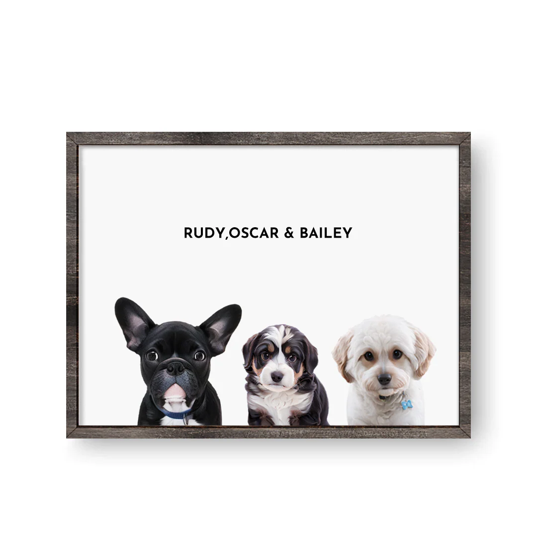 Custom Three Pet Portrait - Image 4
