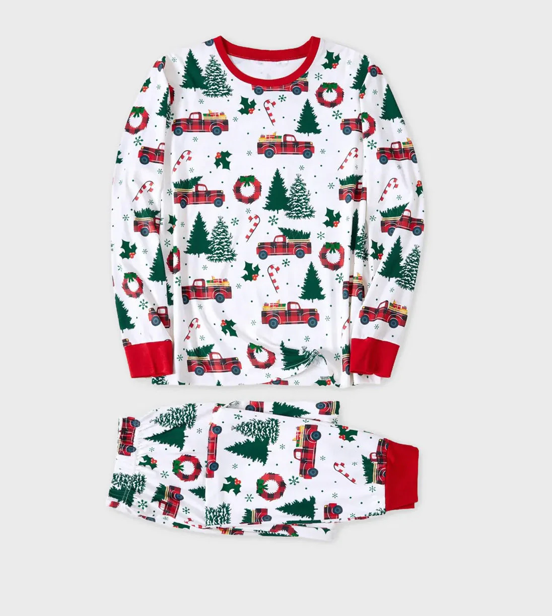 Cute Christmas Tree Truck Matching Family Christmas Pajamas - Image 8