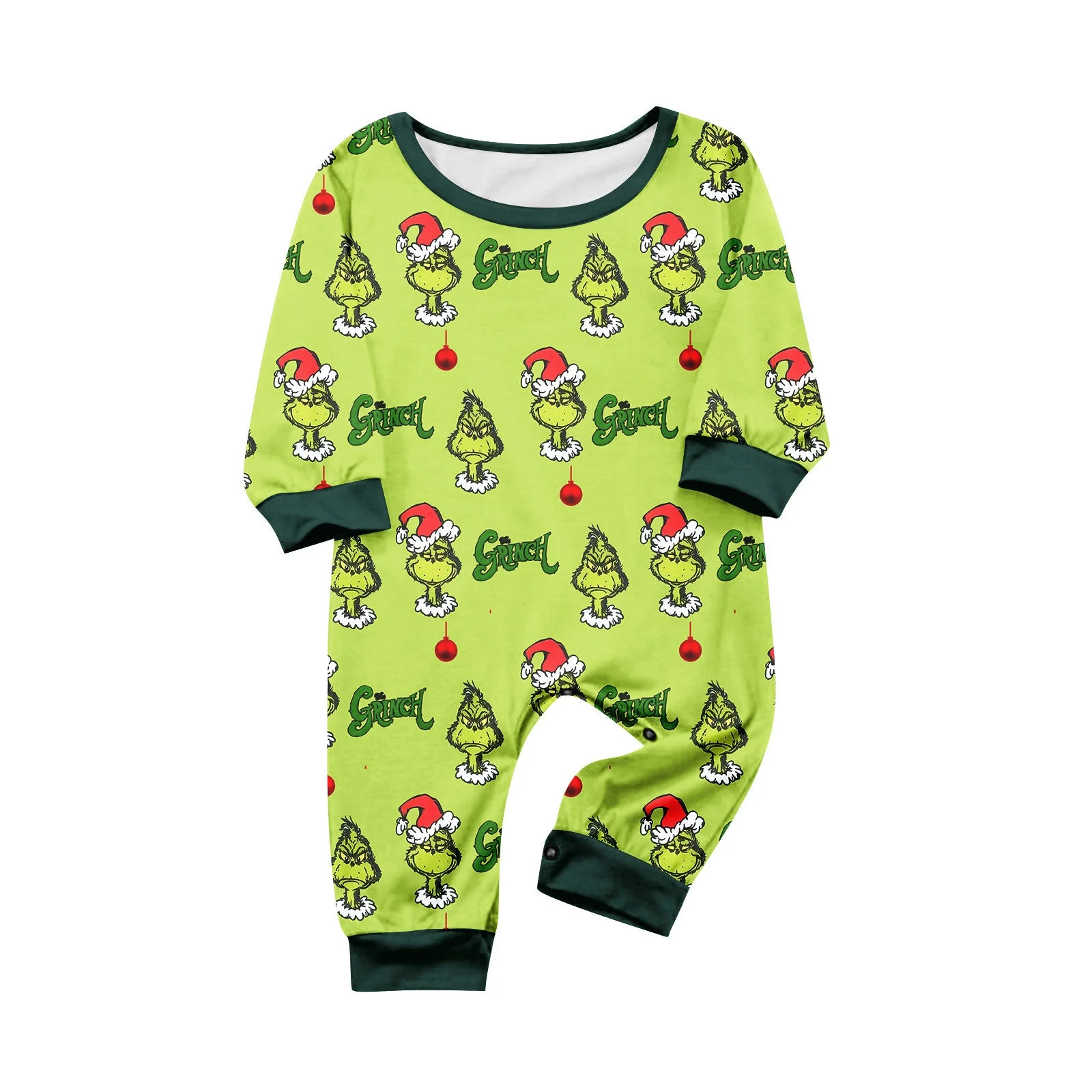Cute Green Grinch Matching Family Christmas Pajamas - Image 3