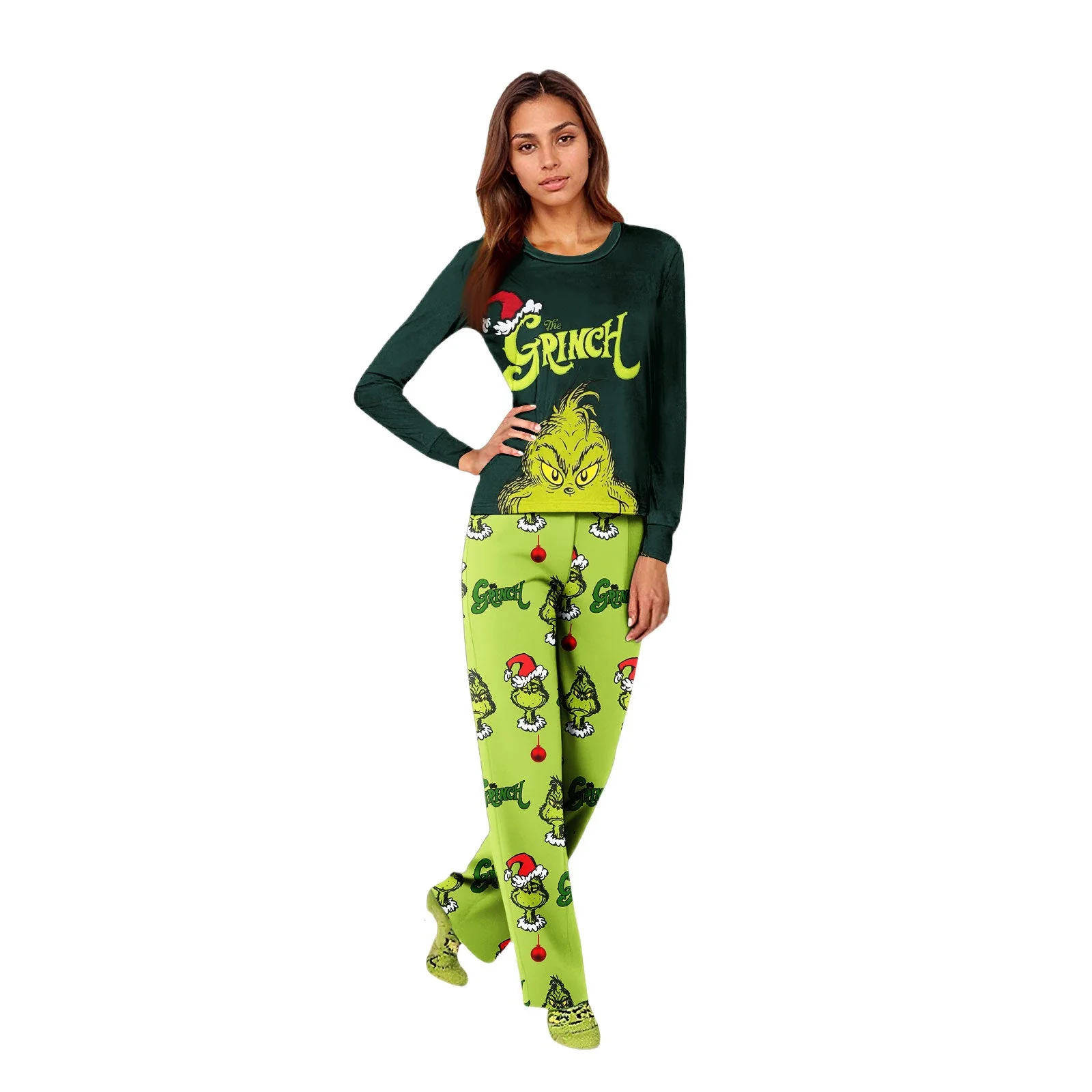 Cute Green Grinch Matching Family Christmas Pajamas - Image 4