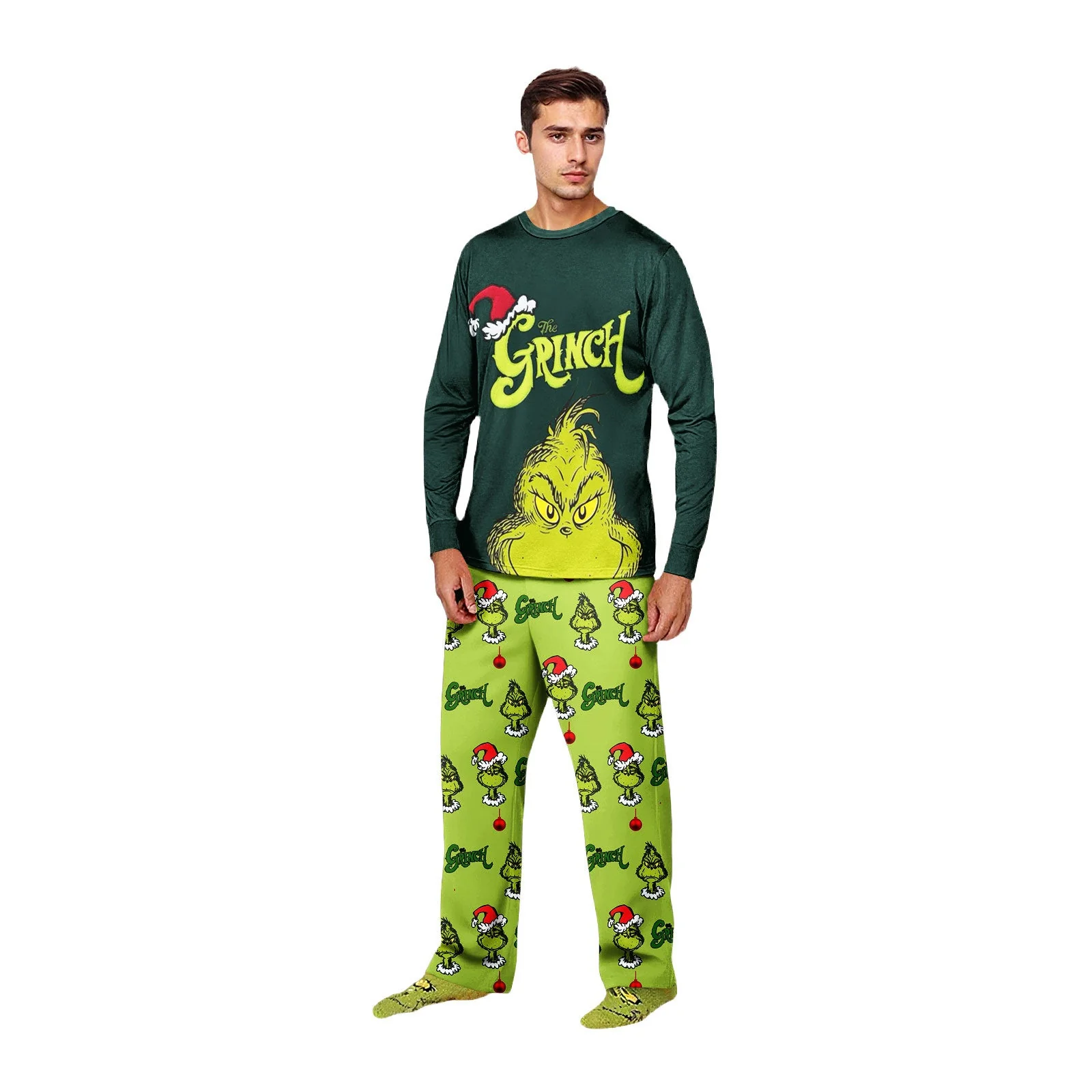 Cute Green Grinch Matching Family Christmas Pajamas - Image 5
