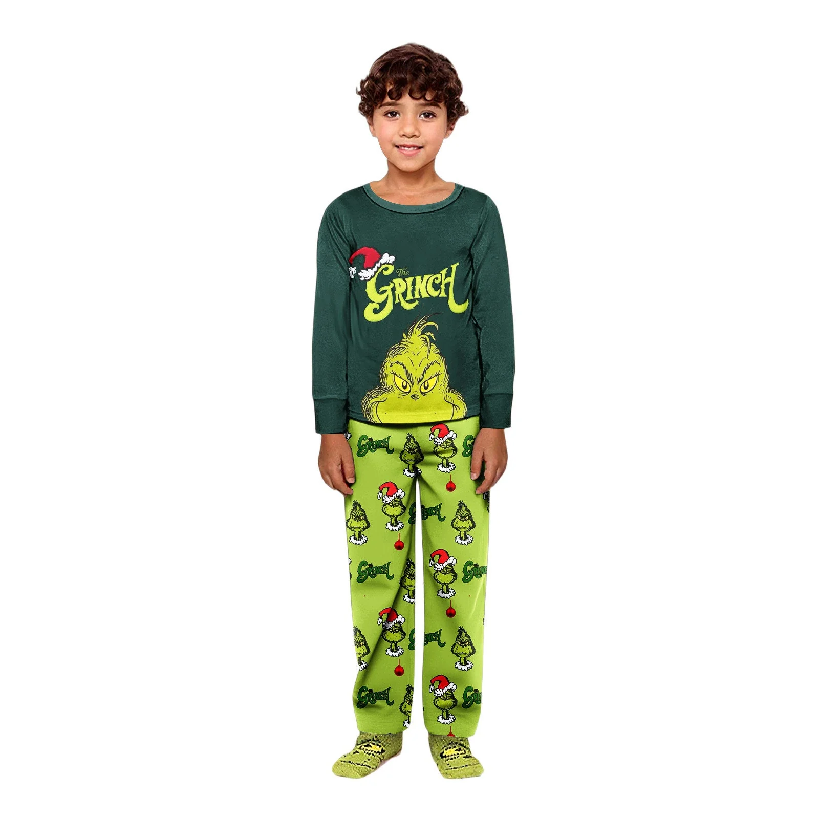 Cute Green Grinch Matching Family Christmas Pajamas - Image 6