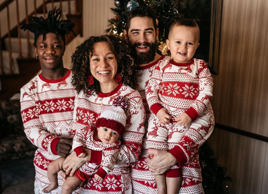 Cute Reindeer Print Matching Family Christmas Pajamas - Image 2
