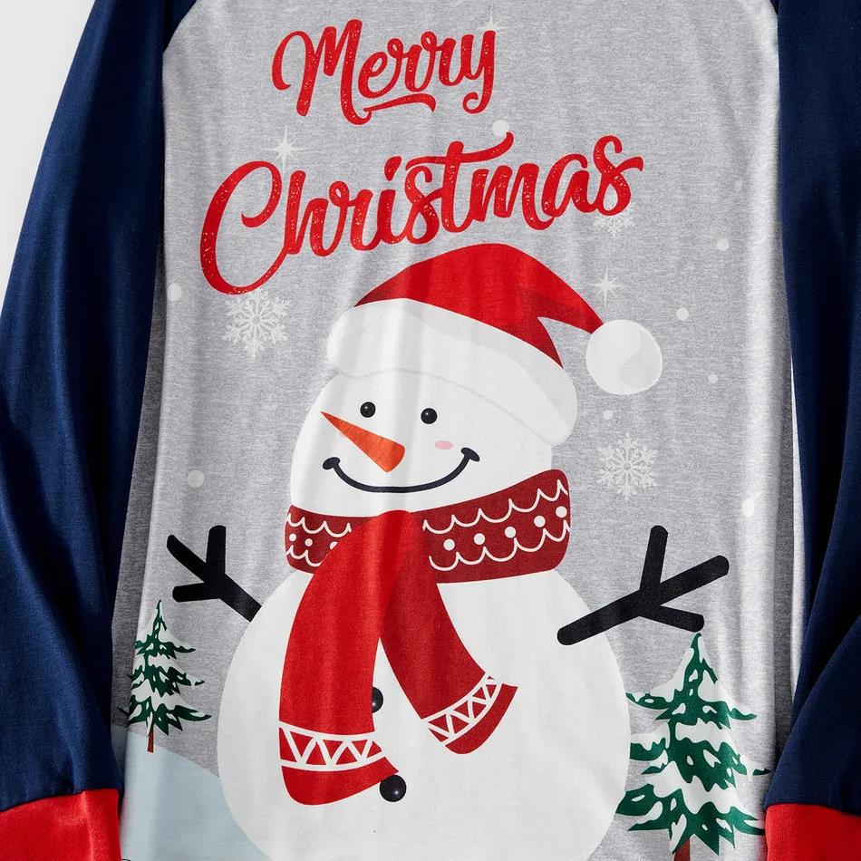 Cute Snowman Pattern Matching Family Christmas Pajamas Sets - Image 4