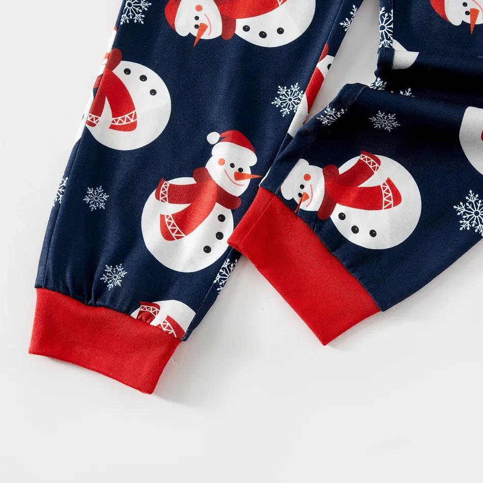 Cute Snowman Pattern Matching Family Christmas Pajamas Sets - Image 6