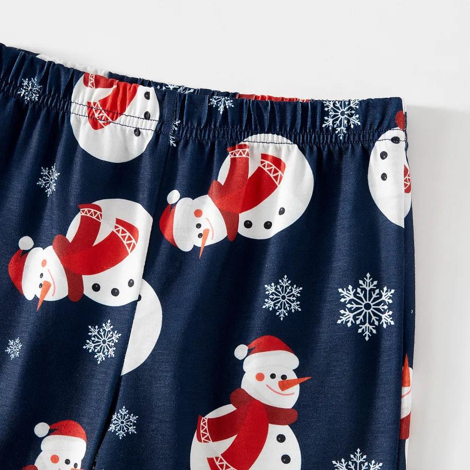 Cute Snowman Pattern Matching Family Christmas Pajamas Sets - Image 7