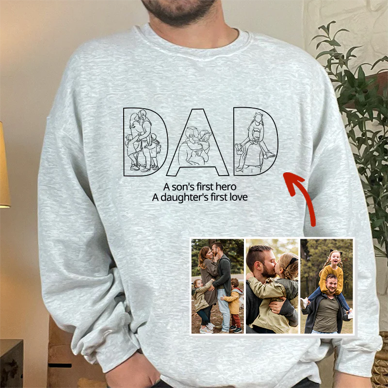 Dad's Love Lasts Forever - Personalized Embroidered Sweatshirt For Father's Day - Image 4