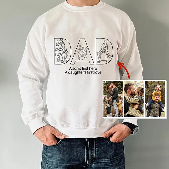 Dad's Love Lasts Forever - Personalized Embroidered Sweatshirt For Father's Day - Image 6