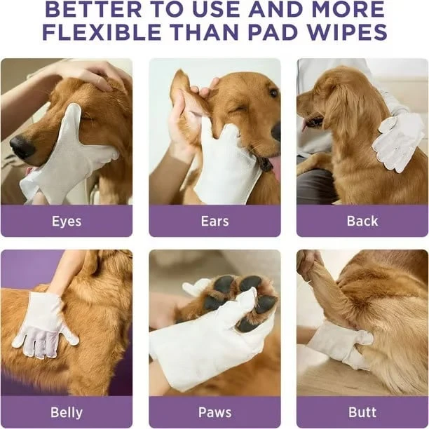 Deodorizing Pet Glove Wipes For Dogs(6Pcs) - Image 2