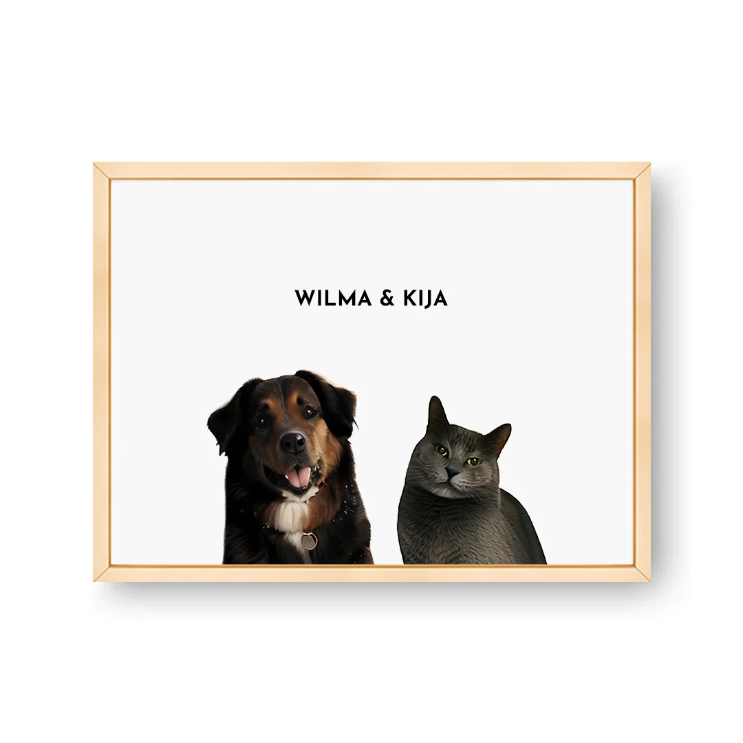 Double the Love: Custom Dual Pets Portrait - Image 3