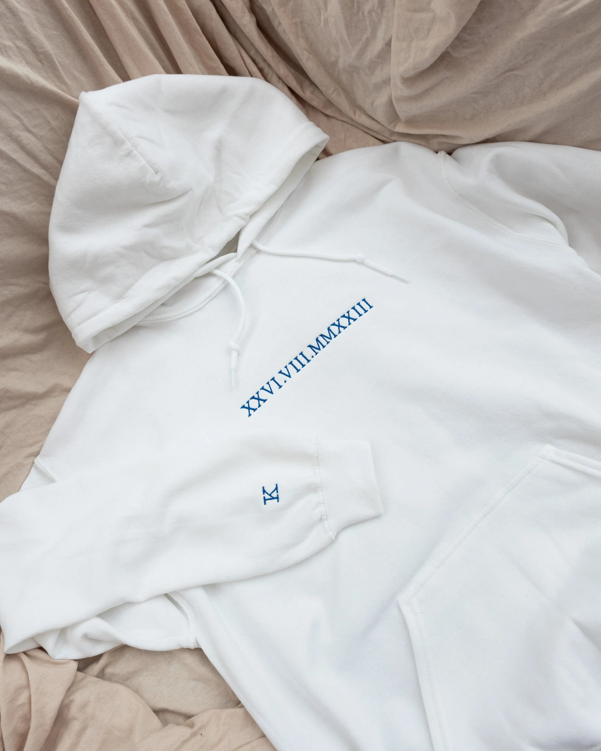 Embroidered Roman Numeral Sweatshirt, Hoodie - Image 3