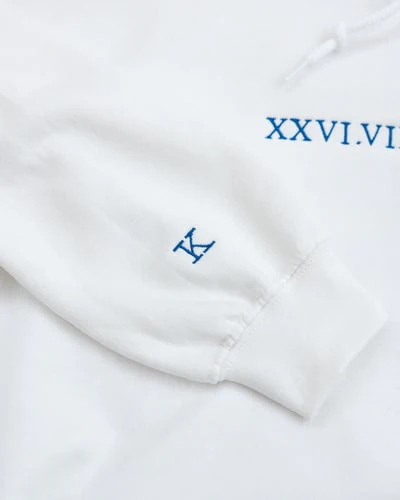Embroidered Roman Numeral Sweatshirt, Hoodie - Image 8