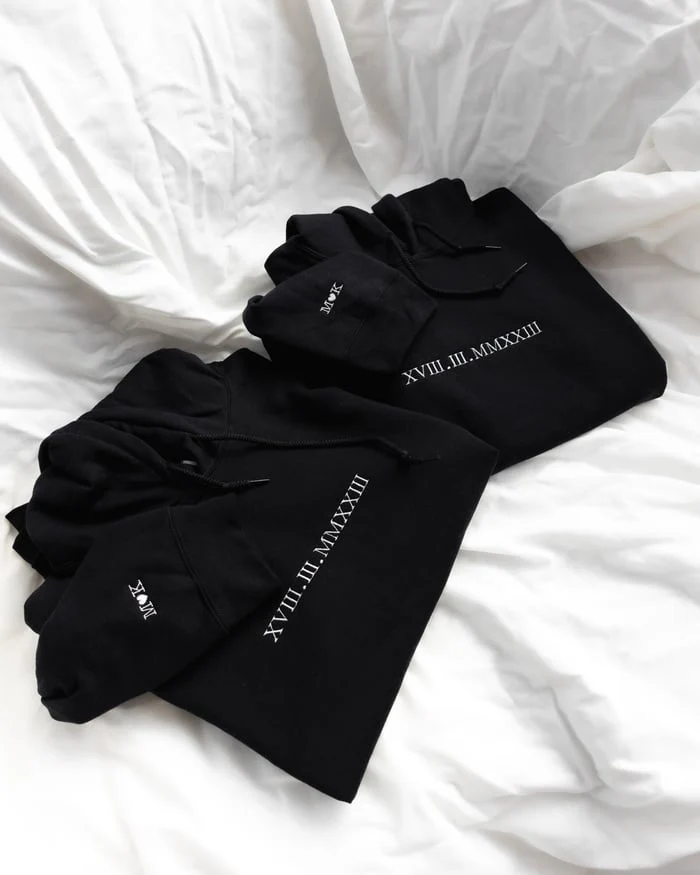 Embroidered Roman Numeral Sweatshirt, Hoodie - Image 9