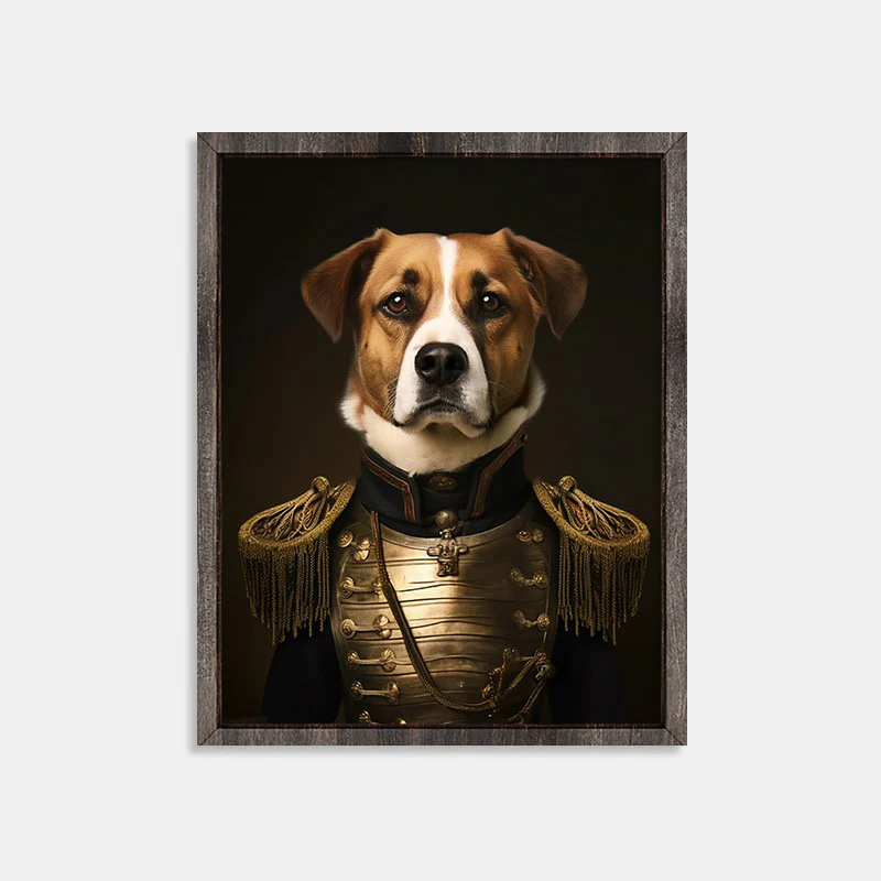 Golden Armor Glamour: Custom Pet Portrait Wearing Gilded Splendor - Image 3