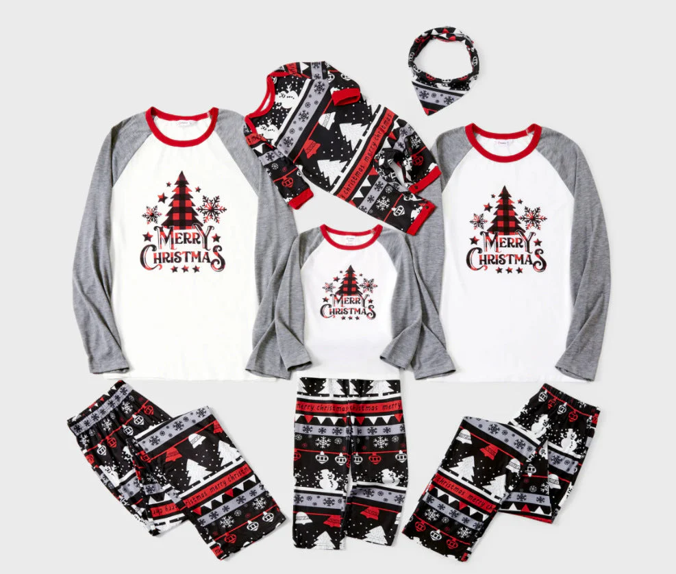 Gray and white Christmas tree truck Matching Family Christmas Pajamas - Image 2