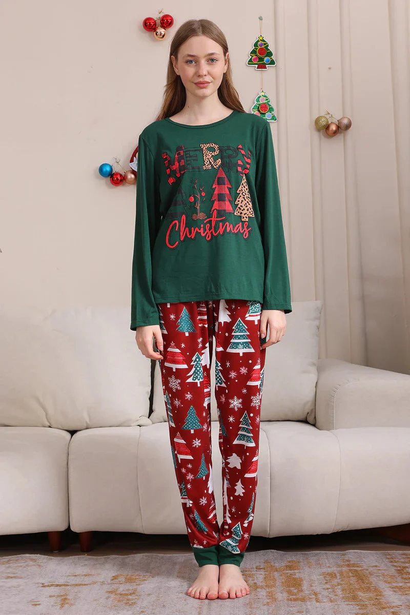 Green Christmas letter Matching Family Christmas Pajamas - Image 2