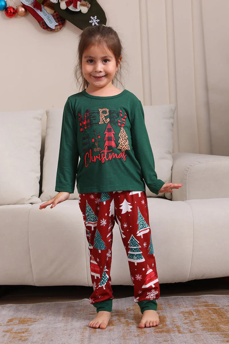 Green Christmas letter Matching Family Christmas Pajamas - Image 3