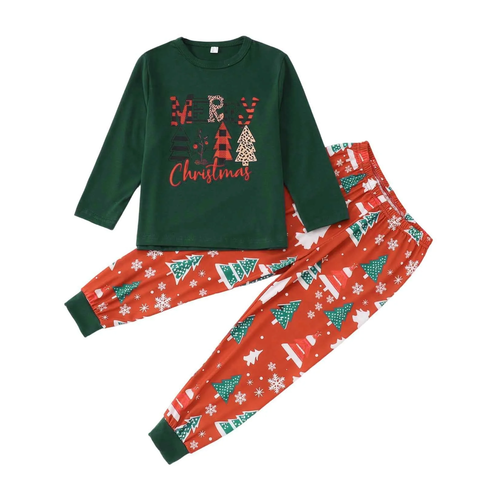 Green Christmas letter Matching Family Christmas Pajamas - Image 6
