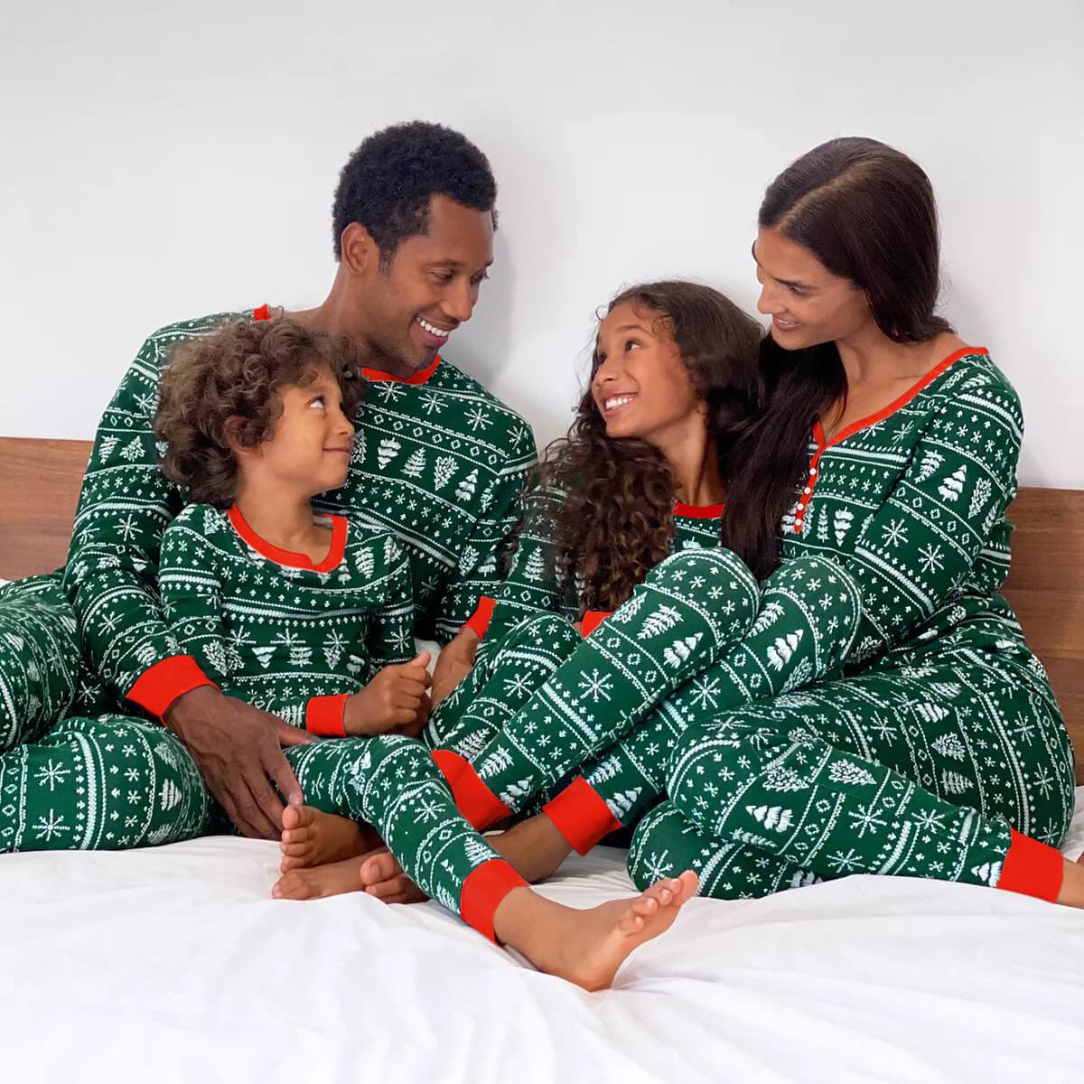 Green Christmas Tree Matching Family Christmas Pajamas-Dog Pajamas Included - Image 12