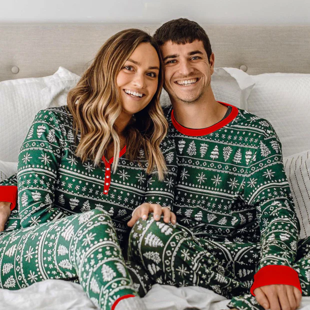 Green Christmas Tree Matching Family Christmas Pajamas-Dog Pajamas Included - Image 3