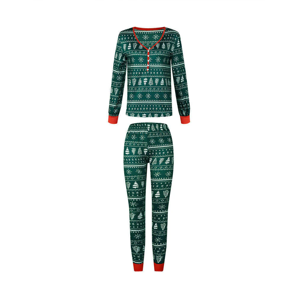 Green Christmas Tree Matching Family Christmas Pajamas-Dog Pajamas Included - Image 7
