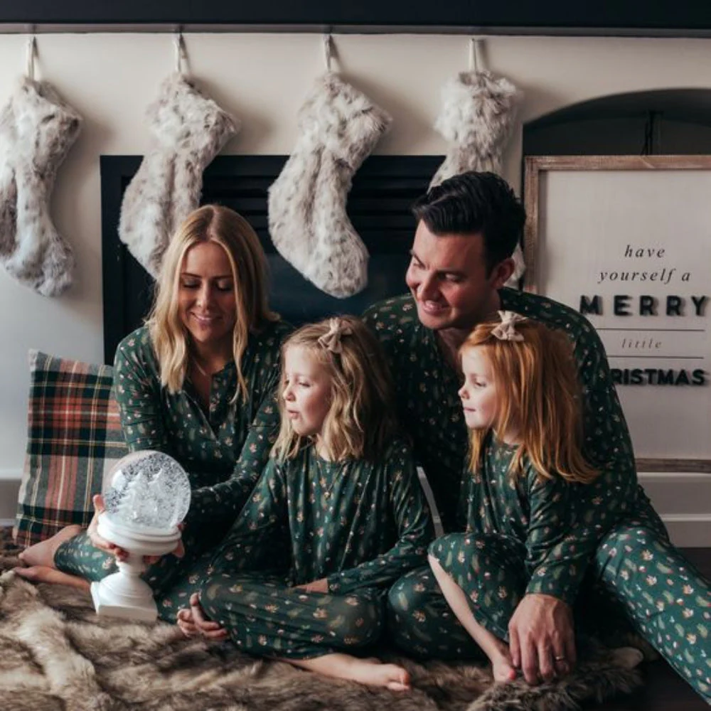 Green Christmas Tree Matching Family Christmas Pajamas-Dog Pajamas Included - Image 6