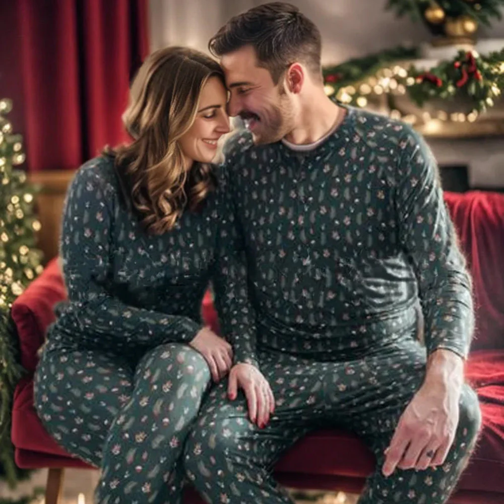 Green Christmas Tree Matching Family Christmas Pajamas-Dog Pajamas Included - Image 7