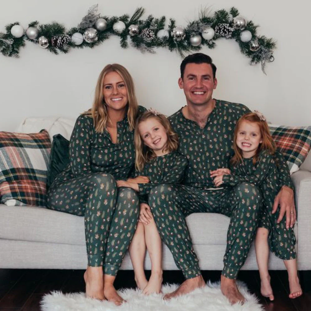 Green Christmas Tree Matching Family Christmas Pajamas-Dog Pajamas Included - Image 8