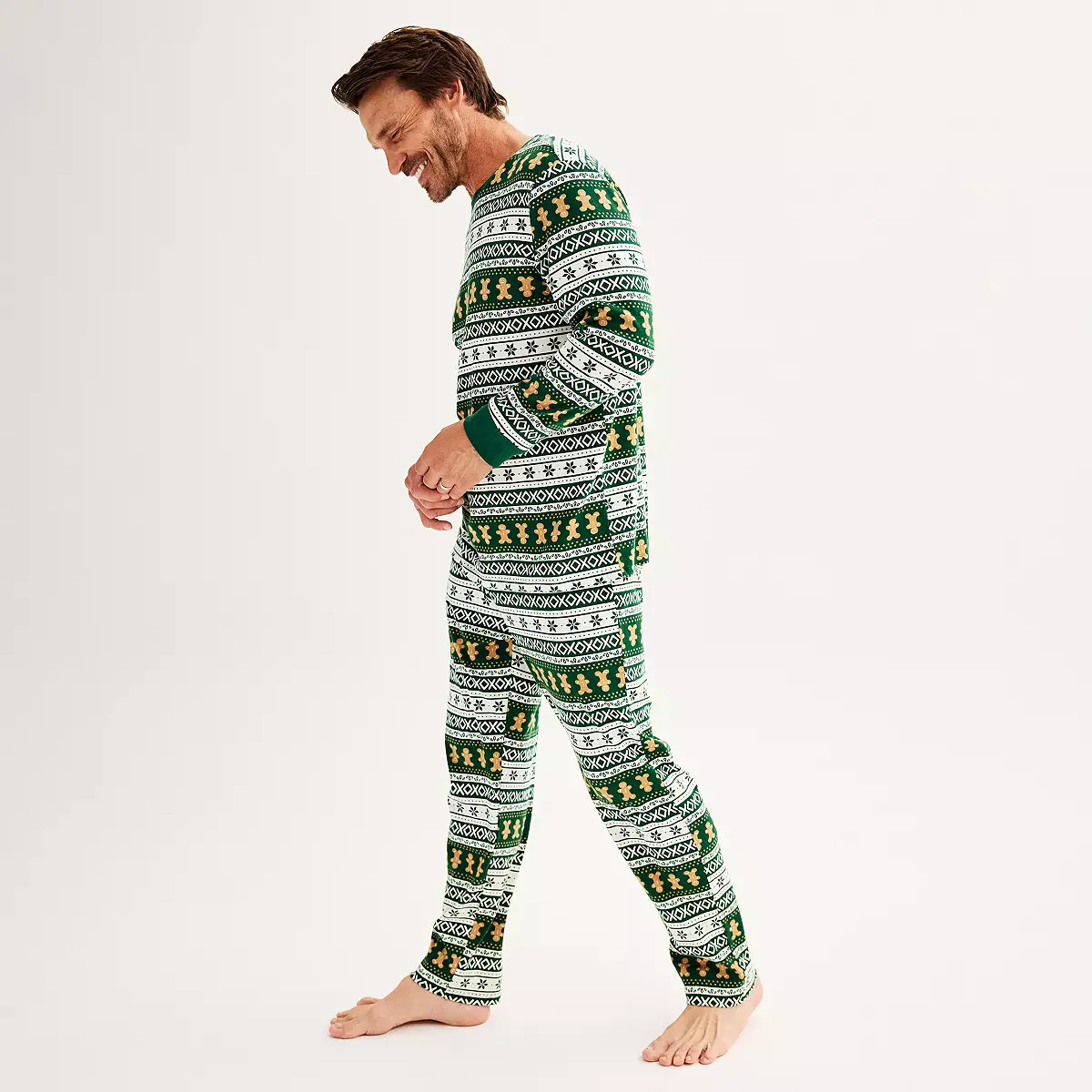 Green Gingerbread Matching Family Christmas Pajamas (Dog Pajamas Included) - Image 5