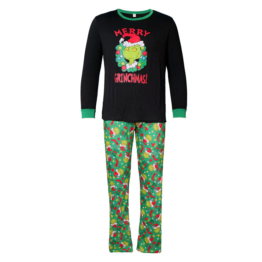 Green Grinch Print Matching Family Christmas Pajamas - Image 6