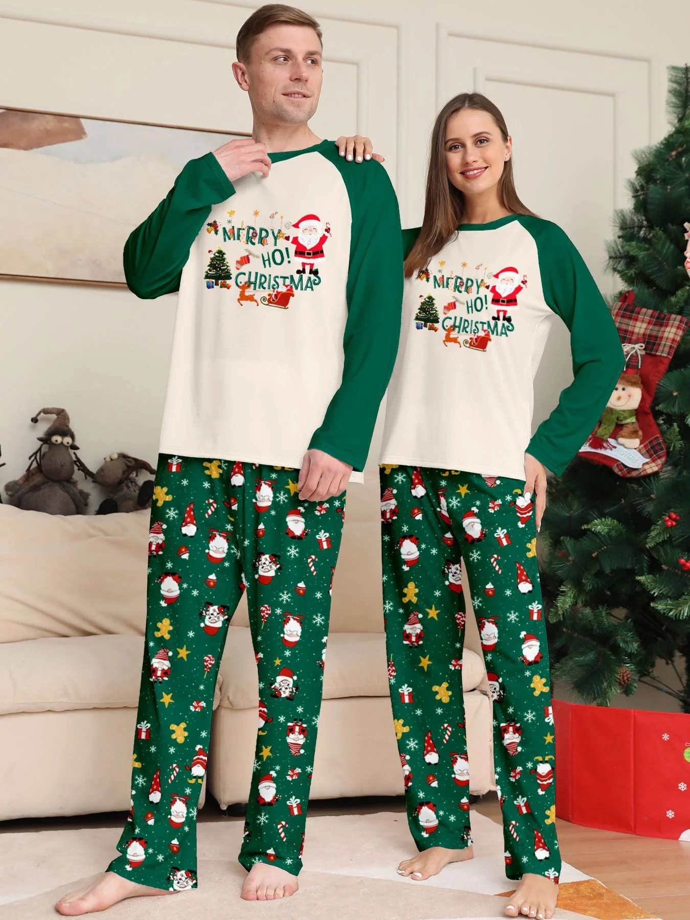 Green Holiday Matching Family Christmas Pajamas | Adults, Kids & Dog Pajamas - Image 3